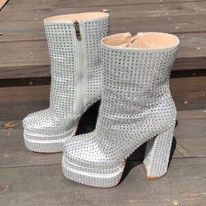8 Disco Sparkle Azalea Wang Rhinestone Boots Platform Halloween Costume Bowie